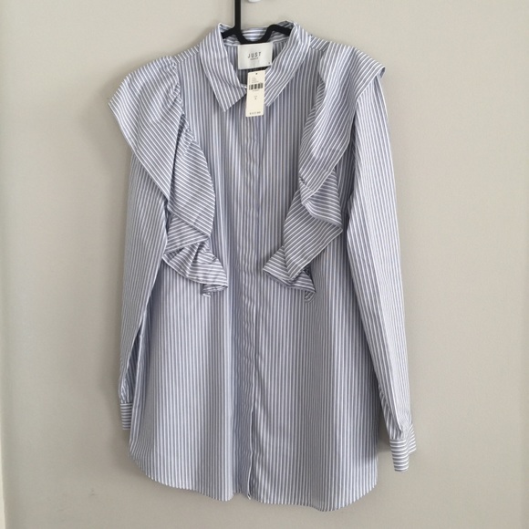 Anthropologie Millburn Ruffled Buttondown top NWT - Picture 5 of 7